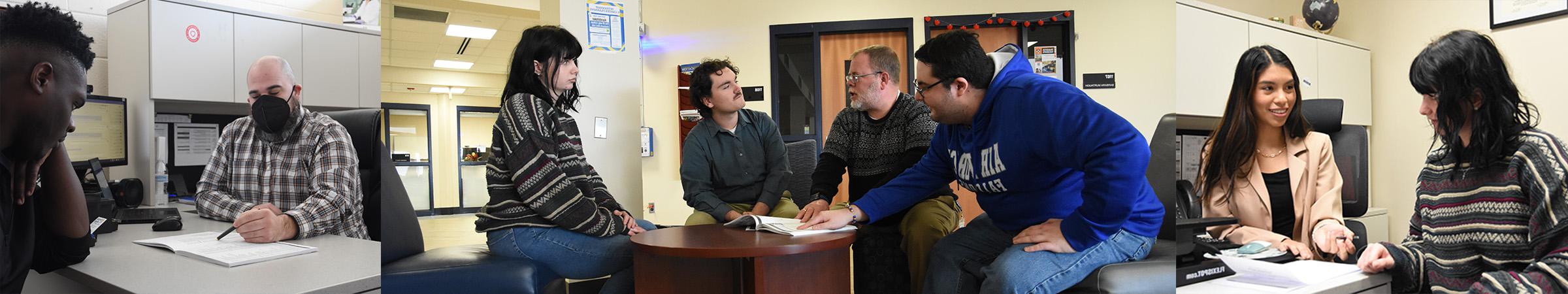 Students getting advisement from Rowan College staff